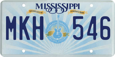 MS license plate MKH546