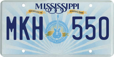 MS license plate MKH550