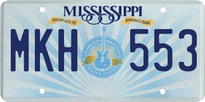 MS license plate MKH553