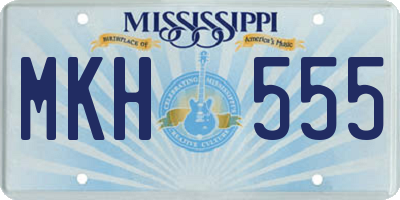 MS license plate MKH555