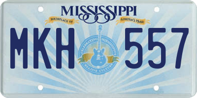 MS license plate MKH557