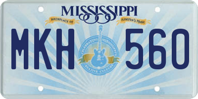 MS license plate MKH560