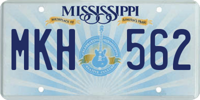 MS license plate MKH562