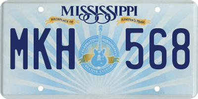 MS license plate MKH568