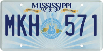 MS license plate MKH571