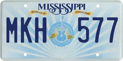 MS license plate MKH577