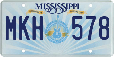 MS license plate MKH578