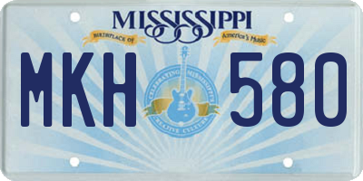 MS license plate MKH580