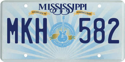 MS license plate MKH582