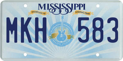 MS license plate MKH583