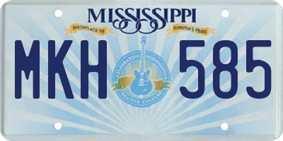 MS license plate MKH585