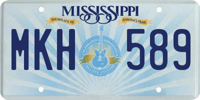MS license plate MKH589