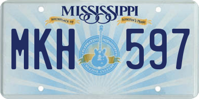 MS license plate MKH597