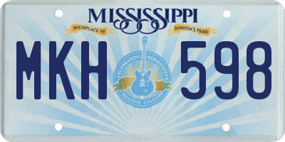MS license plate MKH598