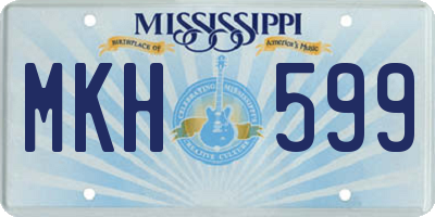 MS license plate MKH599