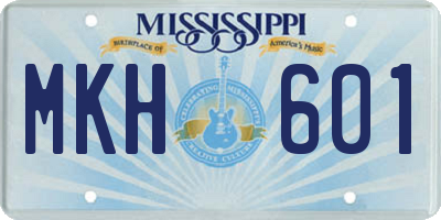MS license plate MKH601