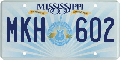 MS license plate MKH602