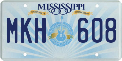 MS license plate MKH608