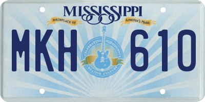 MS license plate MKH610