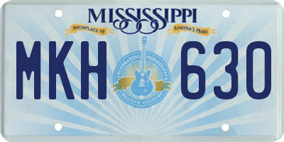 MS license plate MKH630