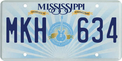 MS license plate MKH634