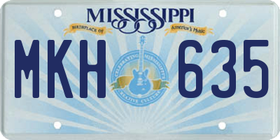 MS license plate MKH635