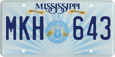 MS license plate MKH643