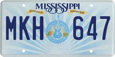 MS license plate MKH647