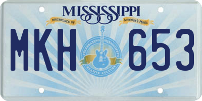 MS license plate MKH653