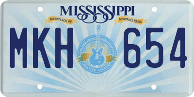 MS license plate MKH654