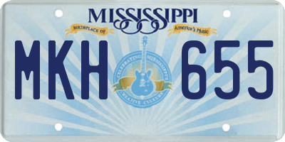 MS license plate MKH655