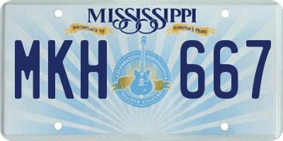 MS license plate MKH667