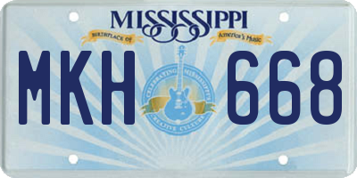 MS license plate MKH668
