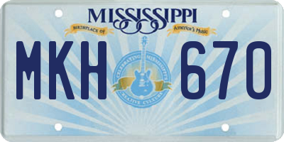 MS license plate MKH670