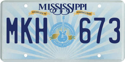 MS license plate MKH673