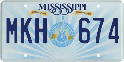MS license plate MKH674