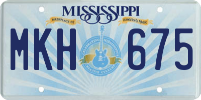 MS license plate MKH675