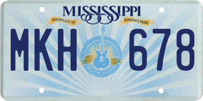 MS license plate MKH678