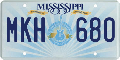 MS license plate MKH680