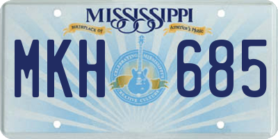 MS license plate MKH685