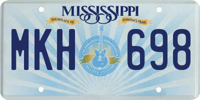 MS license plate MKH698