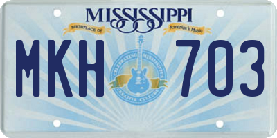 MS license plate MKH703