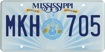 MS license plate MKH705