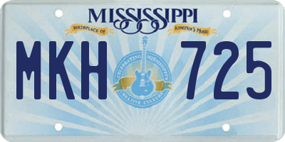 MS license plate MKH725