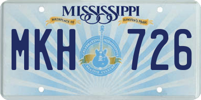 MS license plate MKH726