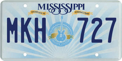 MS license plate MKH727