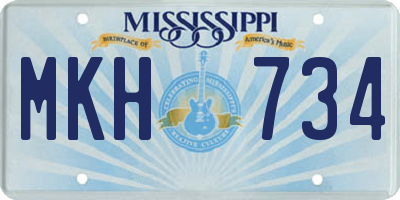 MS license plate MKH734
