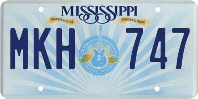 MS license plate MKH747