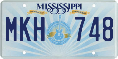 MS license plate MKH748
