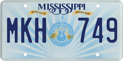 MS license plate MKH749